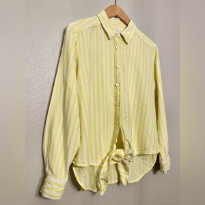 LOFT Yellow Striped Long Sleeve Button-up shirt size medium